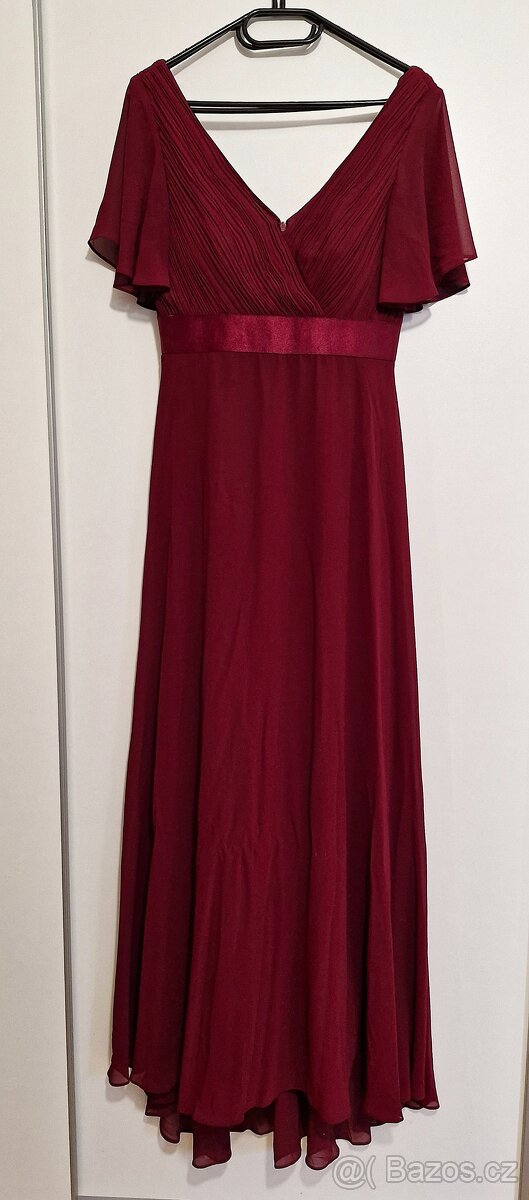 Vínové společenské šaty vel. 40
