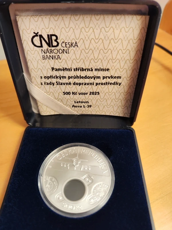 Stříbrná mince 500 Kč 2025 Cvičný letoun Aero L-39 Albatros