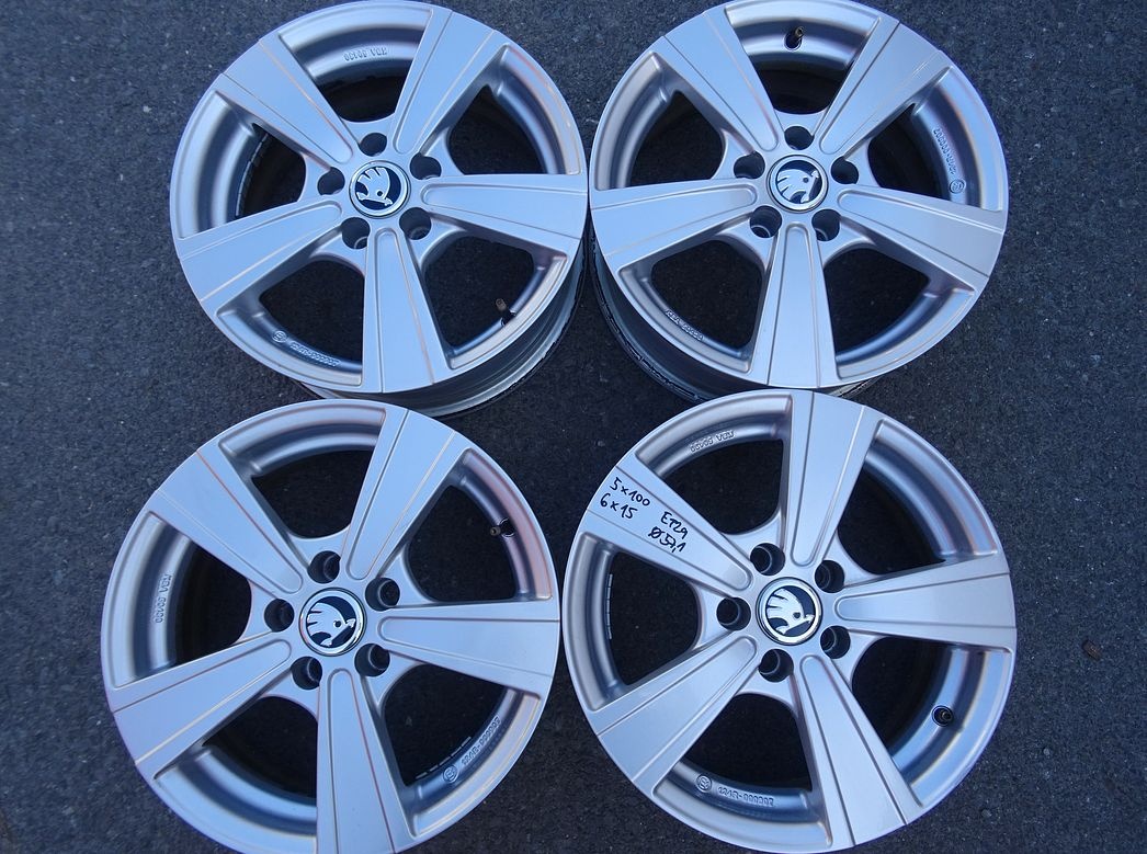 Alu disky na Škoda, VW, 15", 5x100, ET 29, šíře 6J
