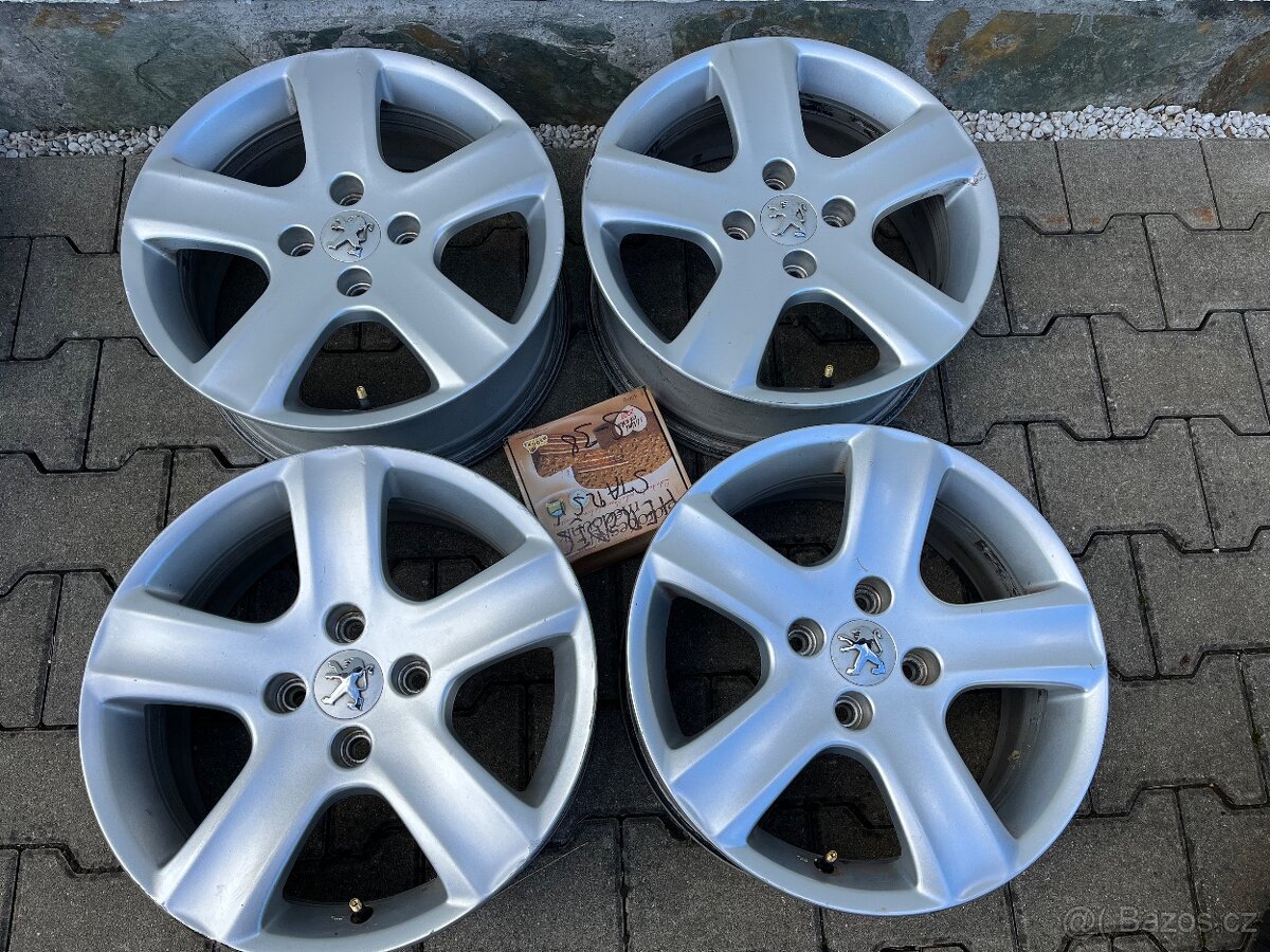 4x litá kola 4x108 R16, Peugeot / Citroen,+ šrouby