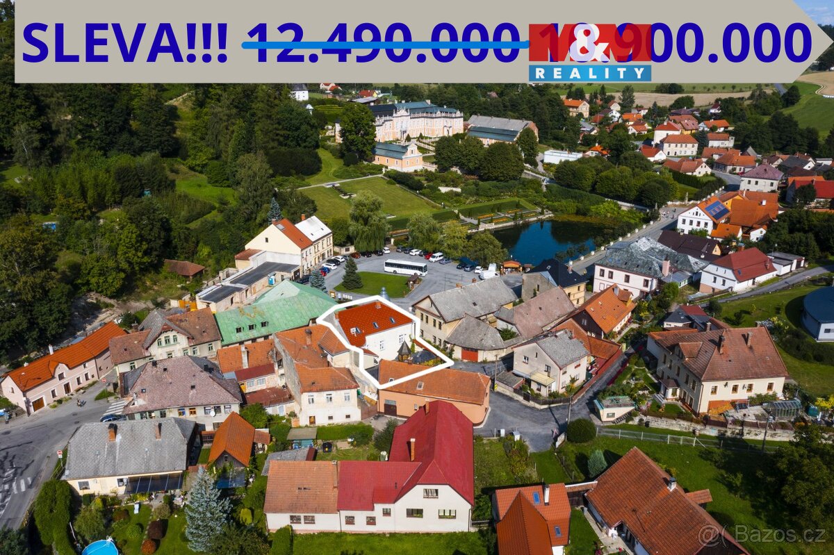 Prodej domu s byty a komerčním prostorem v Nových Hradech