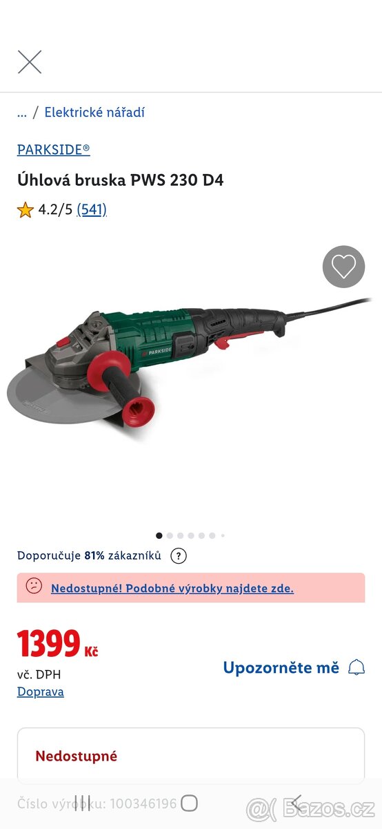 PARKSIDE® Úhlová bruska PWS 230 E5