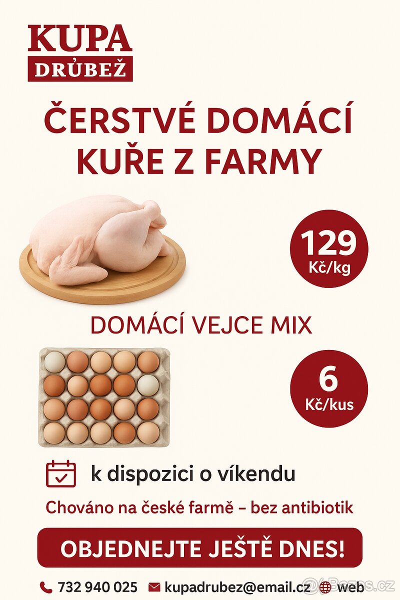 Kuře chlazené, vejce