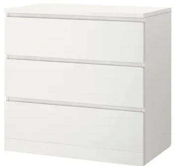Nepouzita Ikea Komoda MALM se 3 zásuvkami, bílá