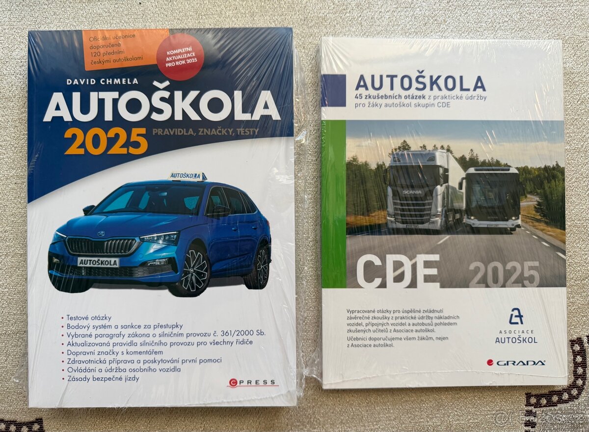 Učebnice autoškola 2025 + učebnice skupina C D E