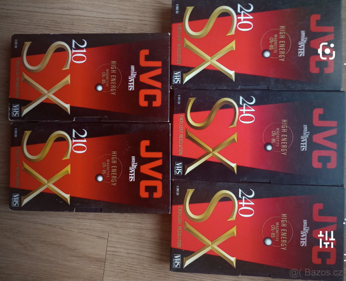 VHS videokazety JVC SX 240 - 5ks za 100,- Kč