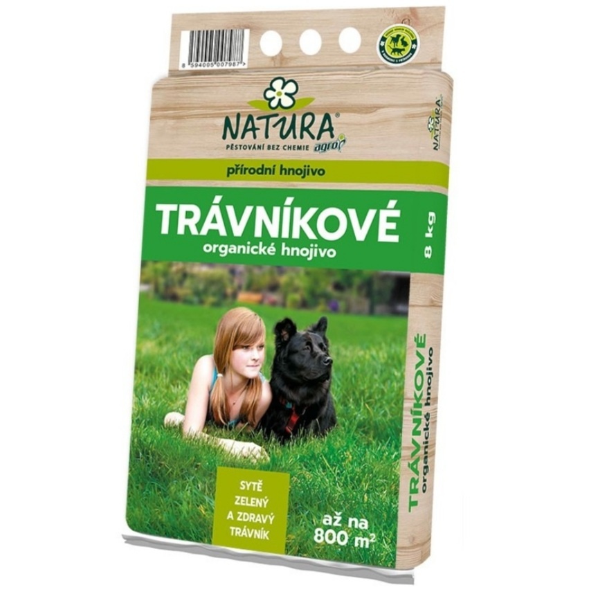 Nové přírodní travníkové hnojivo Natura 8kg spotřeba 2027