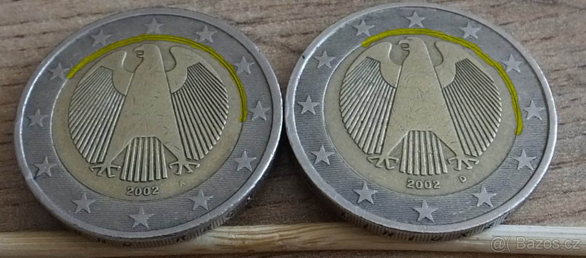 2 Euro 2x Nemecko 2002 A-D pšeničnoražba - nabídněte sumu
