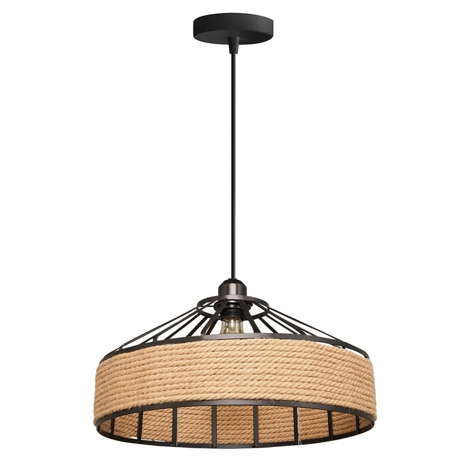 Závěsné rustikální svítidlo/stínidlo v boho stylu (30 cm)