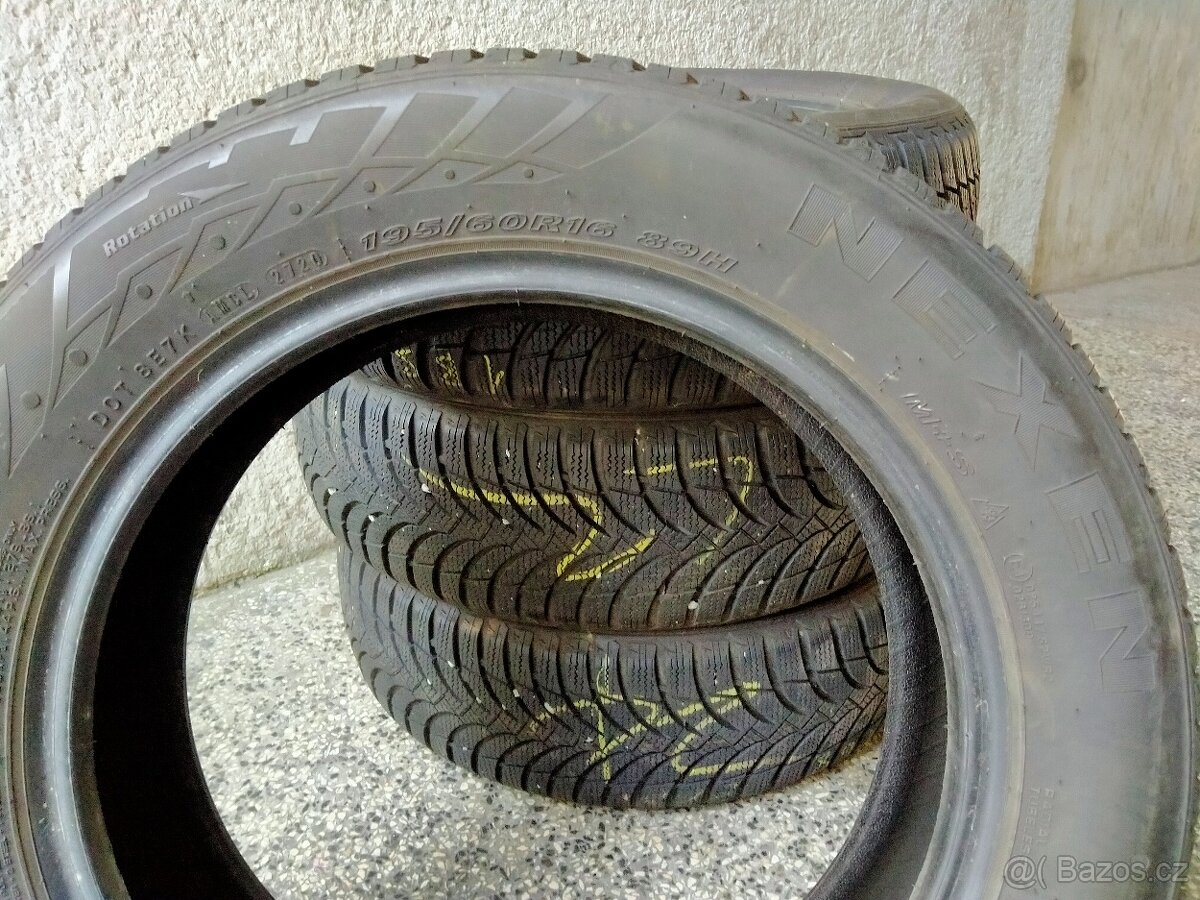Zimní pneu Nexen 195/60 R16 89H, vzorek 4x 7,5mm