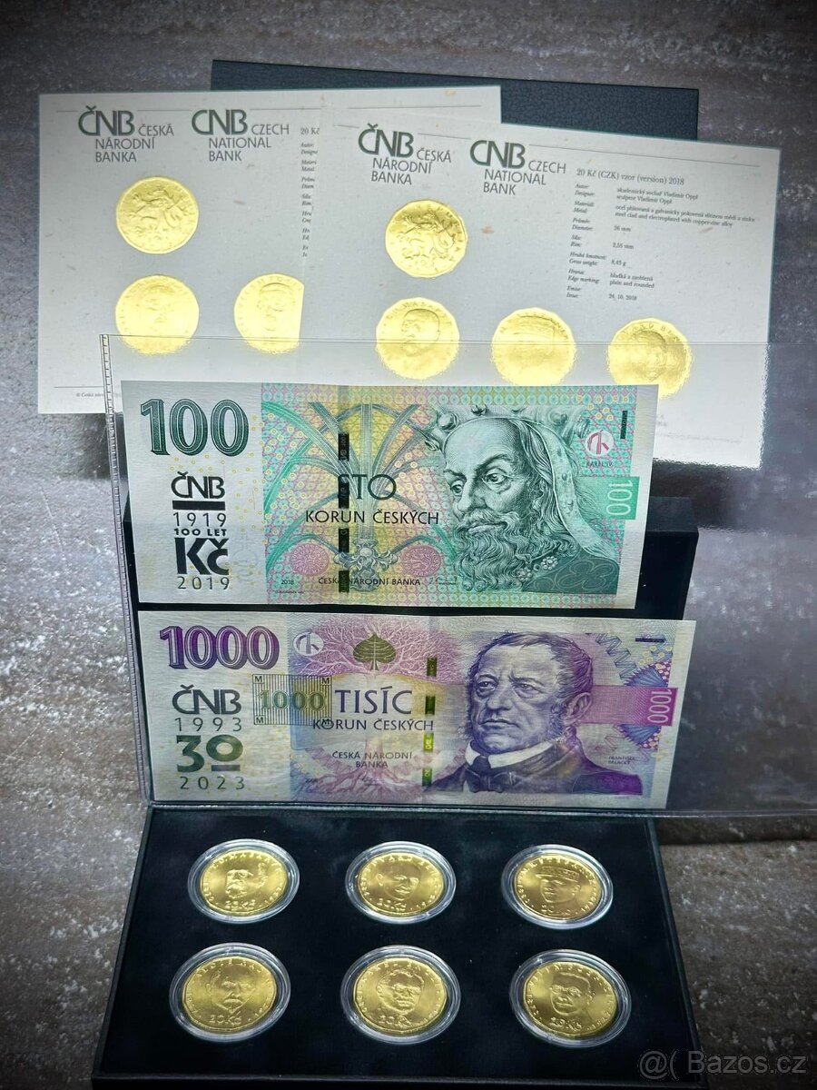 výroční České bankovky 20Kč , 100Kč,1000Kč