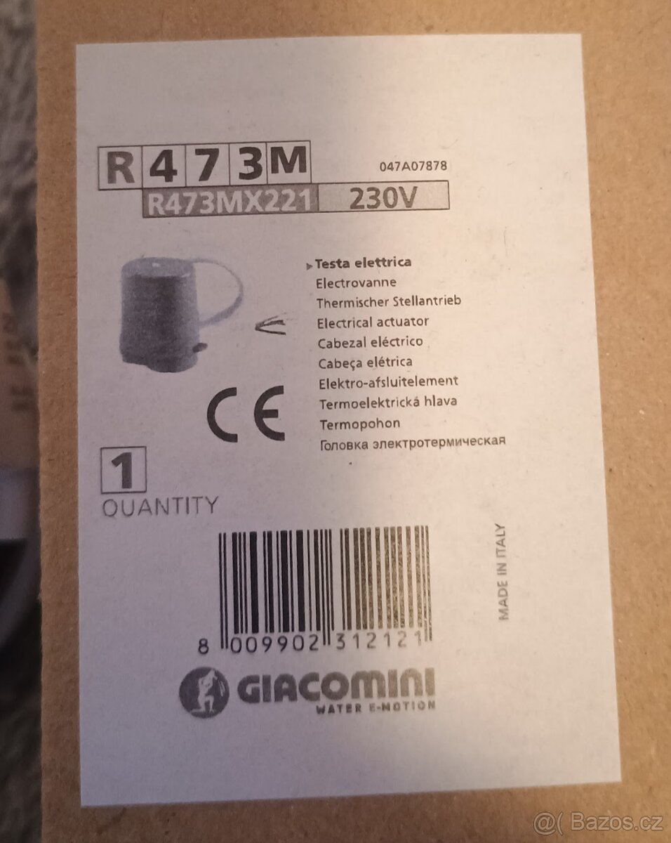 Prodám 19 nových termoelektrických hlavic Giacomini R473M