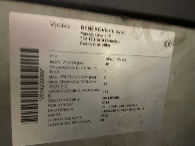 Kotel Benekov C51 - hořák na uhlí