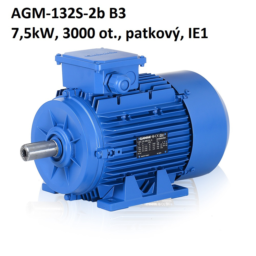 Elektromotor třífázový 7,5 kW, 3000 ot./min., patkový