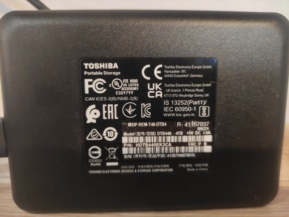 Externí disk Toshiba