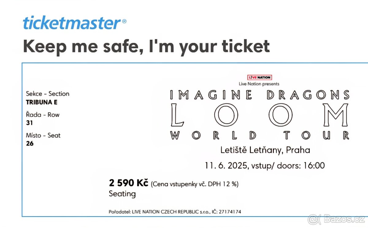 Vstupenky na Imagine Dragons
