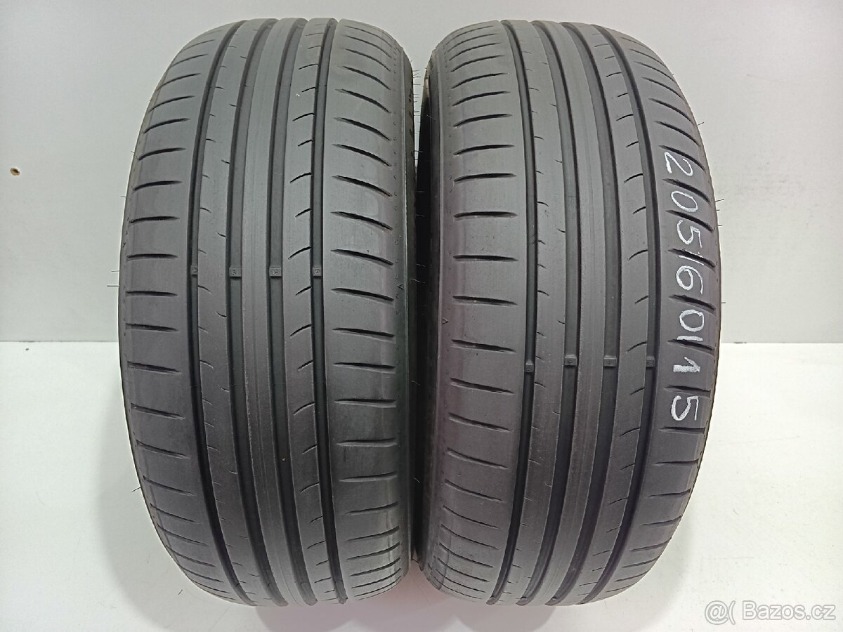 2ks letní pneu 205/60/15 Dunlop