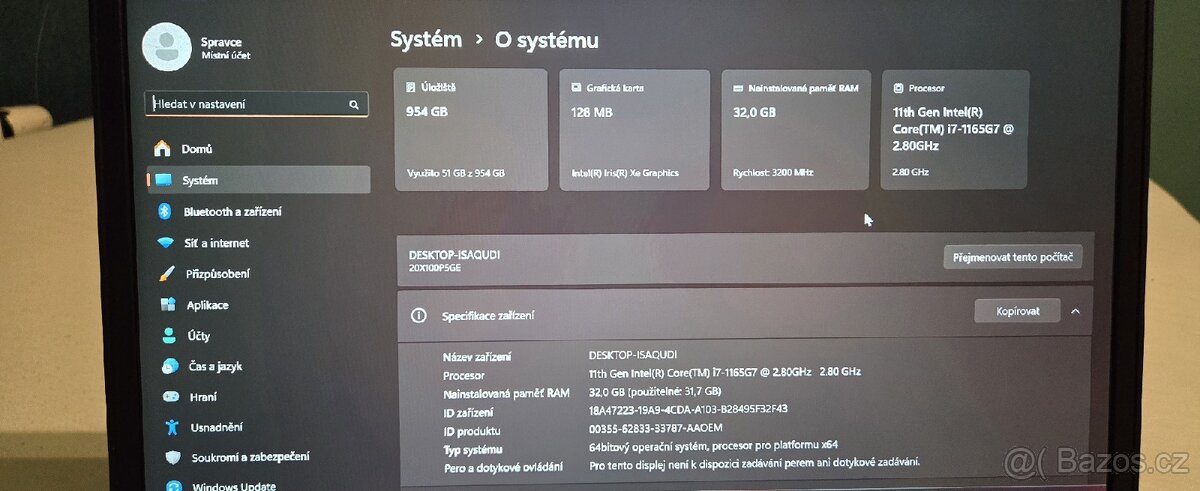 Lenovo L14 i7 1024GB SSD 32GB paměť