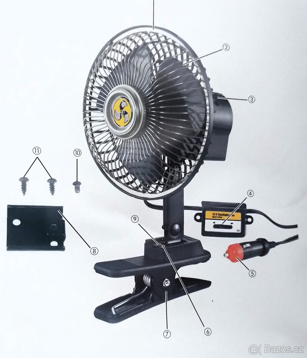 Oscilující ventilátor na 12V - skvělý do auta