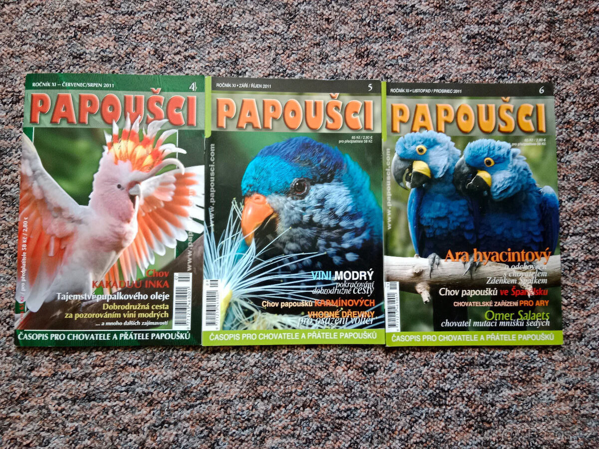 Časopis Papoušci (2011,2014,2015,2017,2021,2023,2024)