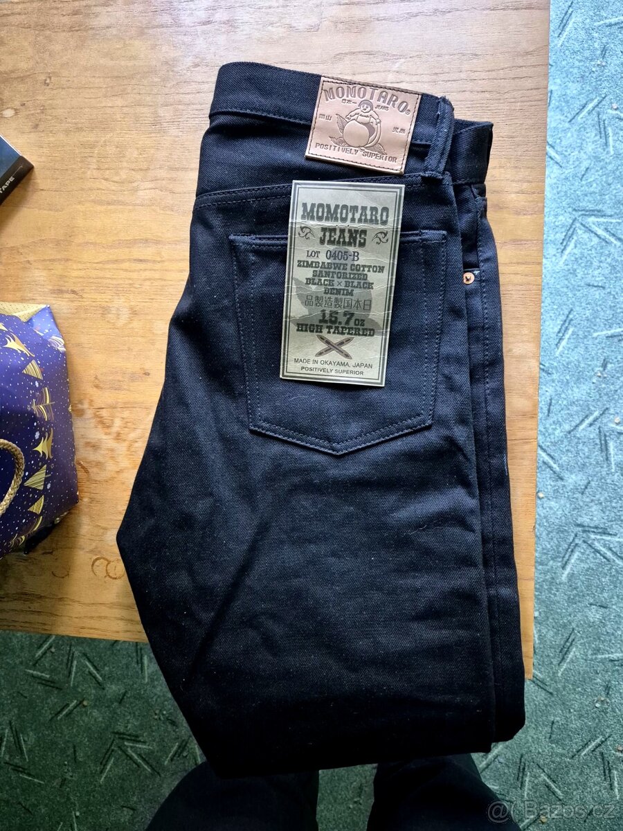 Momotaro Jeans 0405-B 15.7oz Black Selvedge – nové