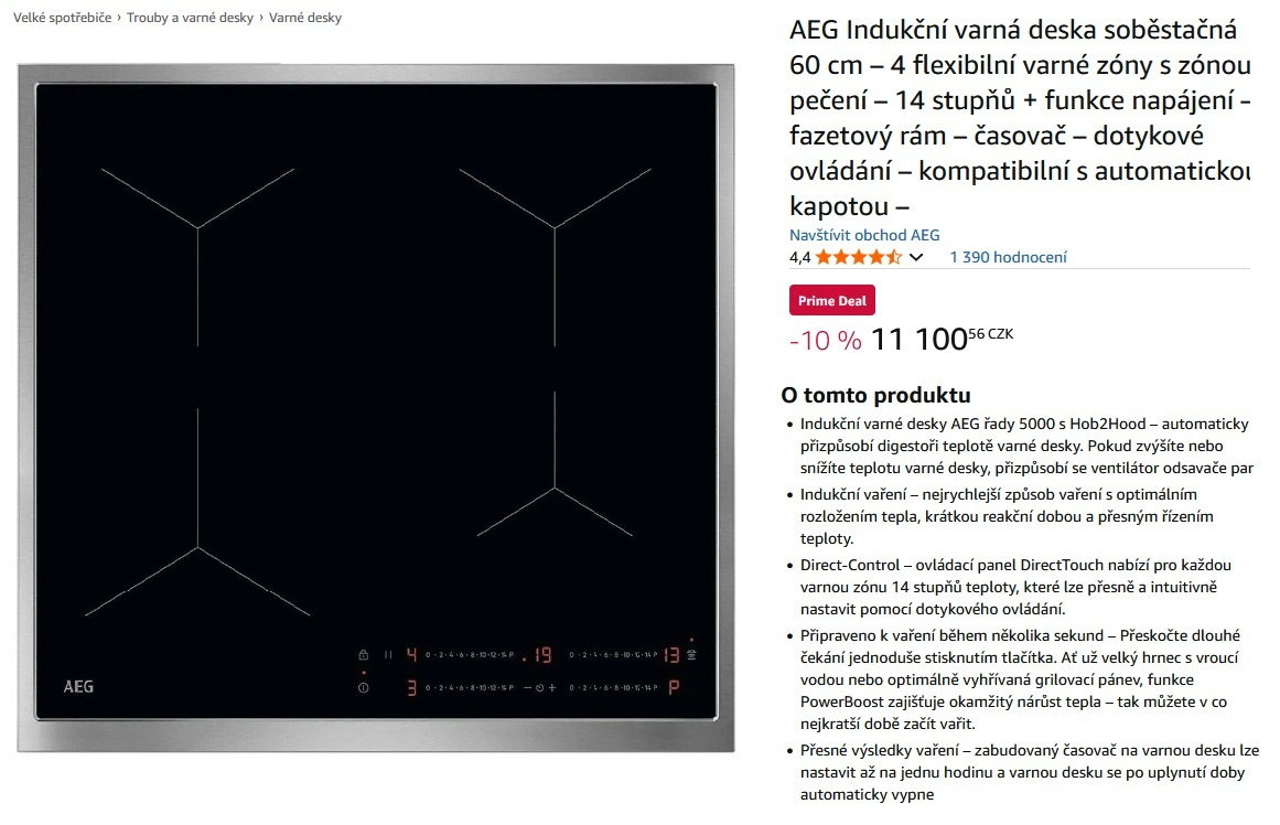 Nová indukční inteligentní varná deska AEG TO64IA