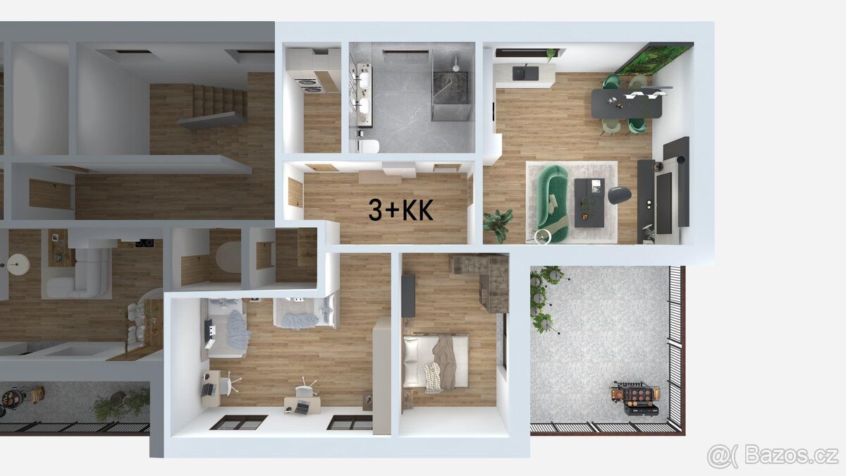 Nový střešní byt 3+kk s velkou terasou - Horská, Litvínov