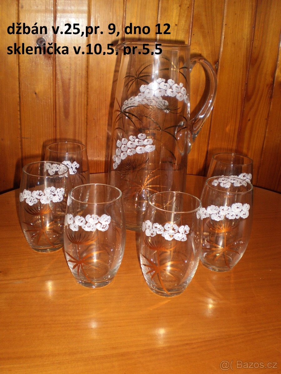 sklo - pivní set - džbán a 6 skleniček - ++nové++