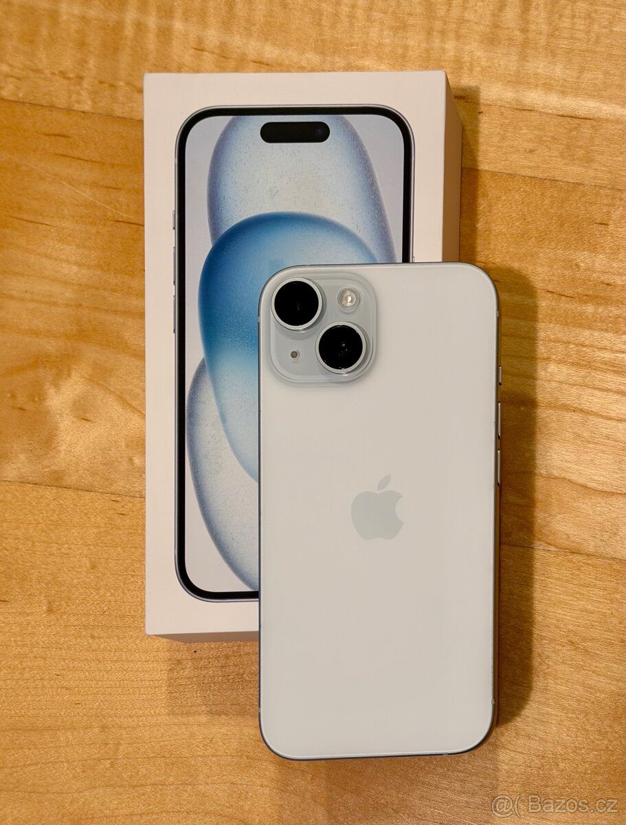 iPhone 15 Blue BATERIE 100% TOP