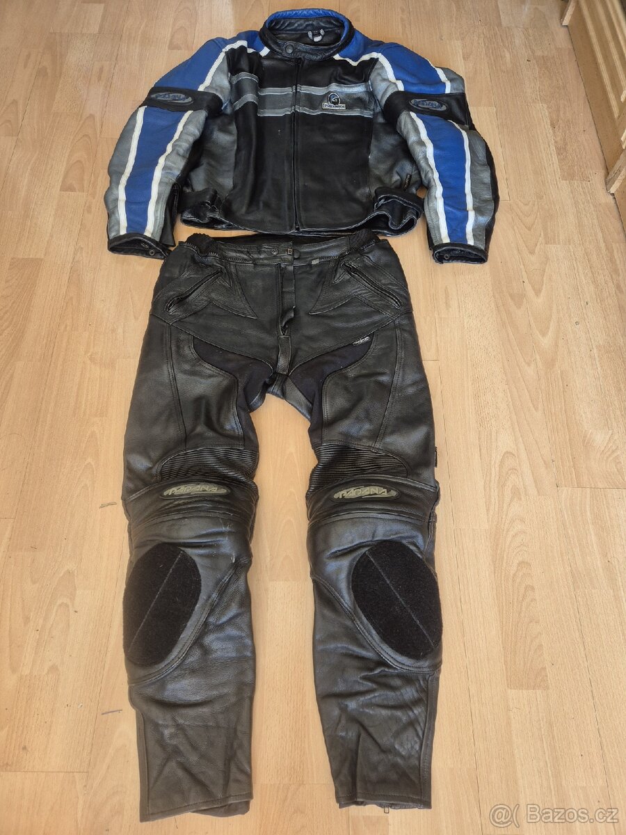 Kožená buna + kalhoty, moto kombinéza Padana