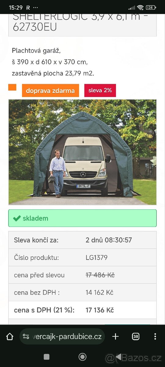 plachtová garáž SHELTERLOGIC 3,9 x 6,1 m - 62730EU