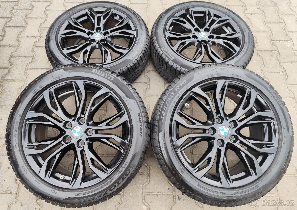 Alu kola originál BMW X1, X2 5x112 R18 KRÁSNÁ TOP SADA