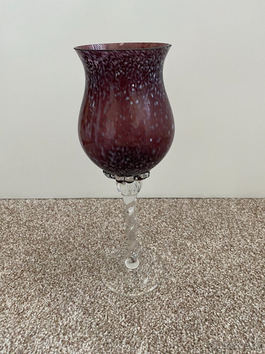 Velká číše s motivem z hutního skla - 900 ml, 33 cm