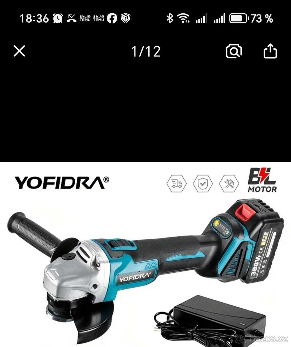 Aku úhlová bruska flexa 2x baterie