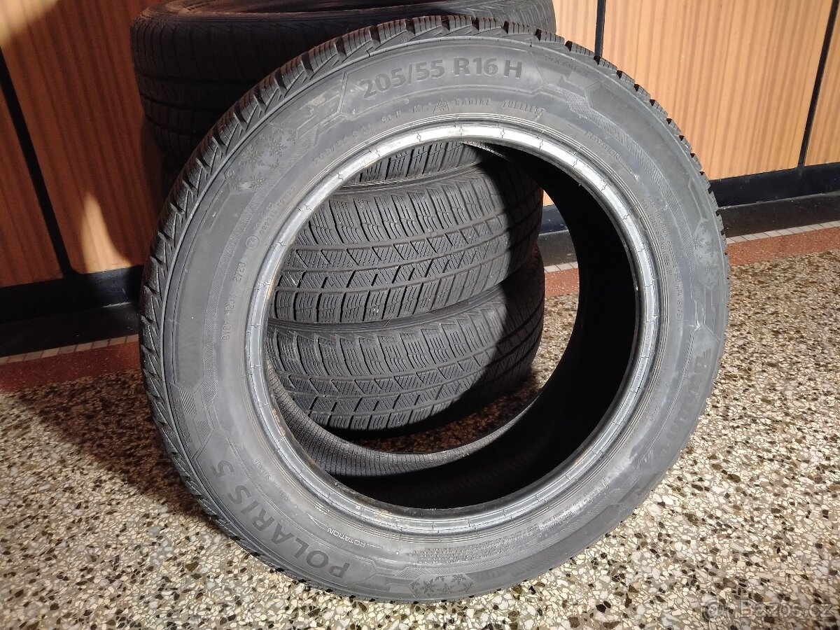 Zimní pneumatiky 205/55 91H R16, vzorek 3x 7mm, 1x 6mm