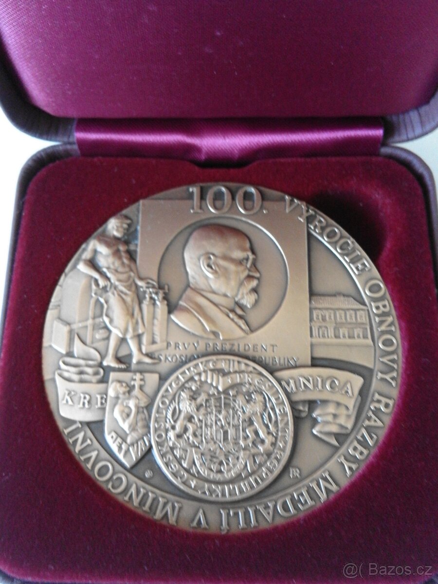Medaile 100. let výročí obnovení ražby medailí v Kremnici