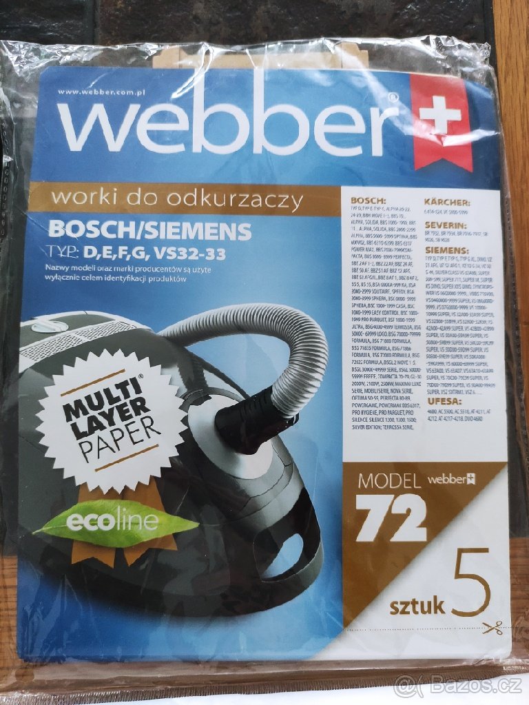 Sáčky do vysavače webber 10ks. 2 balení po5