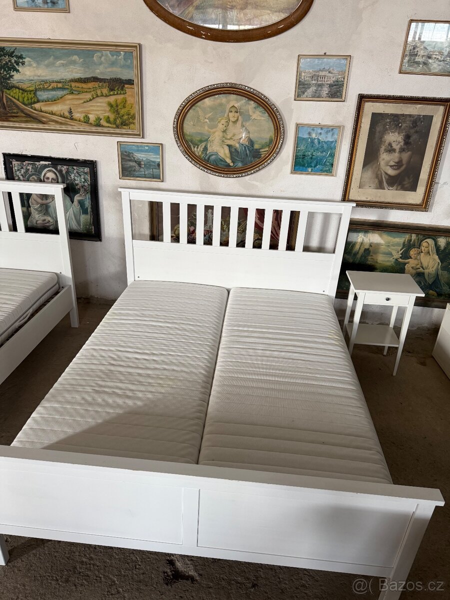 Ikea postel HEMNES 1 plus 1 noční stolek