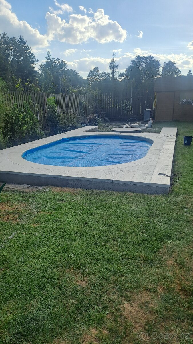 Solární plachta 5x3 m ovál modrá
