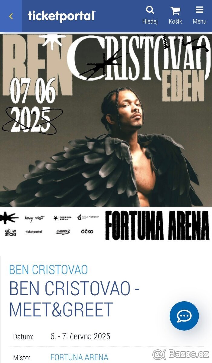 Ben Cristovao-7.6.2025 Golden Circle 2 lístky
