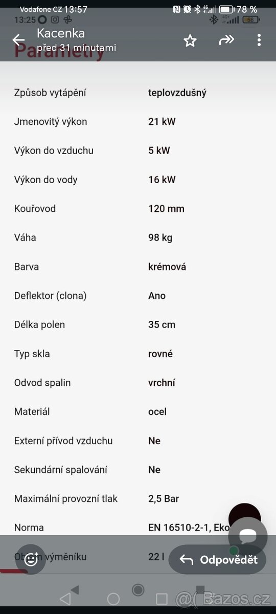 Krbová kamna s vymenikem