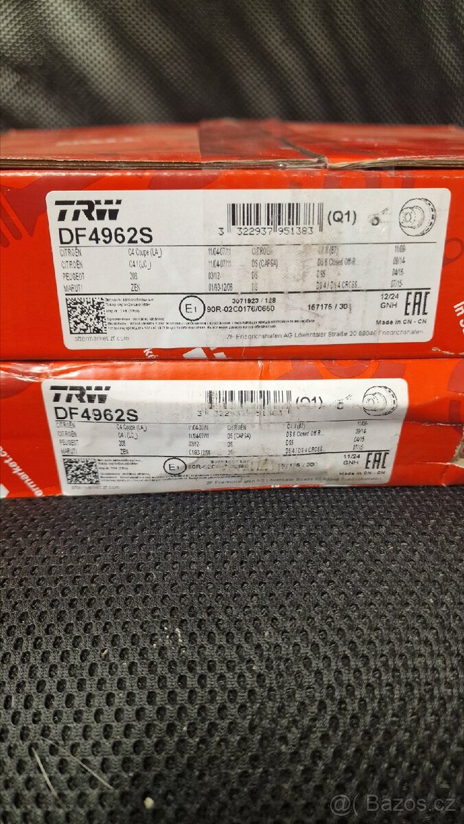 Brzdové kotouče TRW DF 4962S
