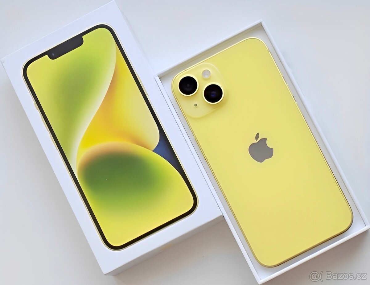 iPhone 14 Yellow BATERIE 100% TOP