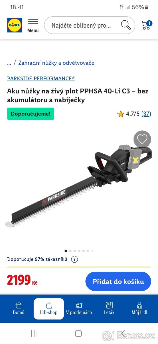 Aku nůžky na živý plot PARKSIDE PERFORMANCE