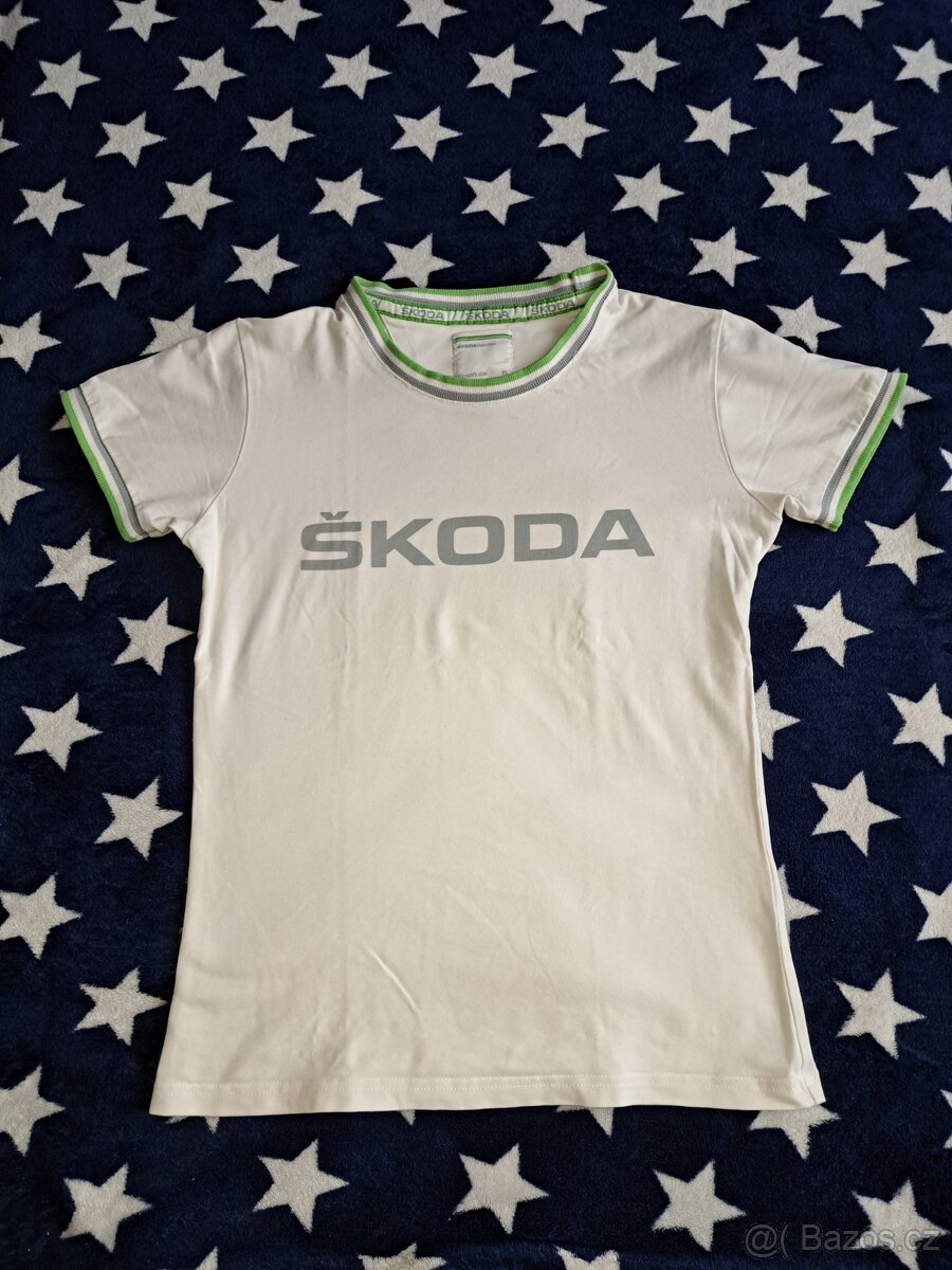 Bílé polo tričko značky Škoda vel. XS