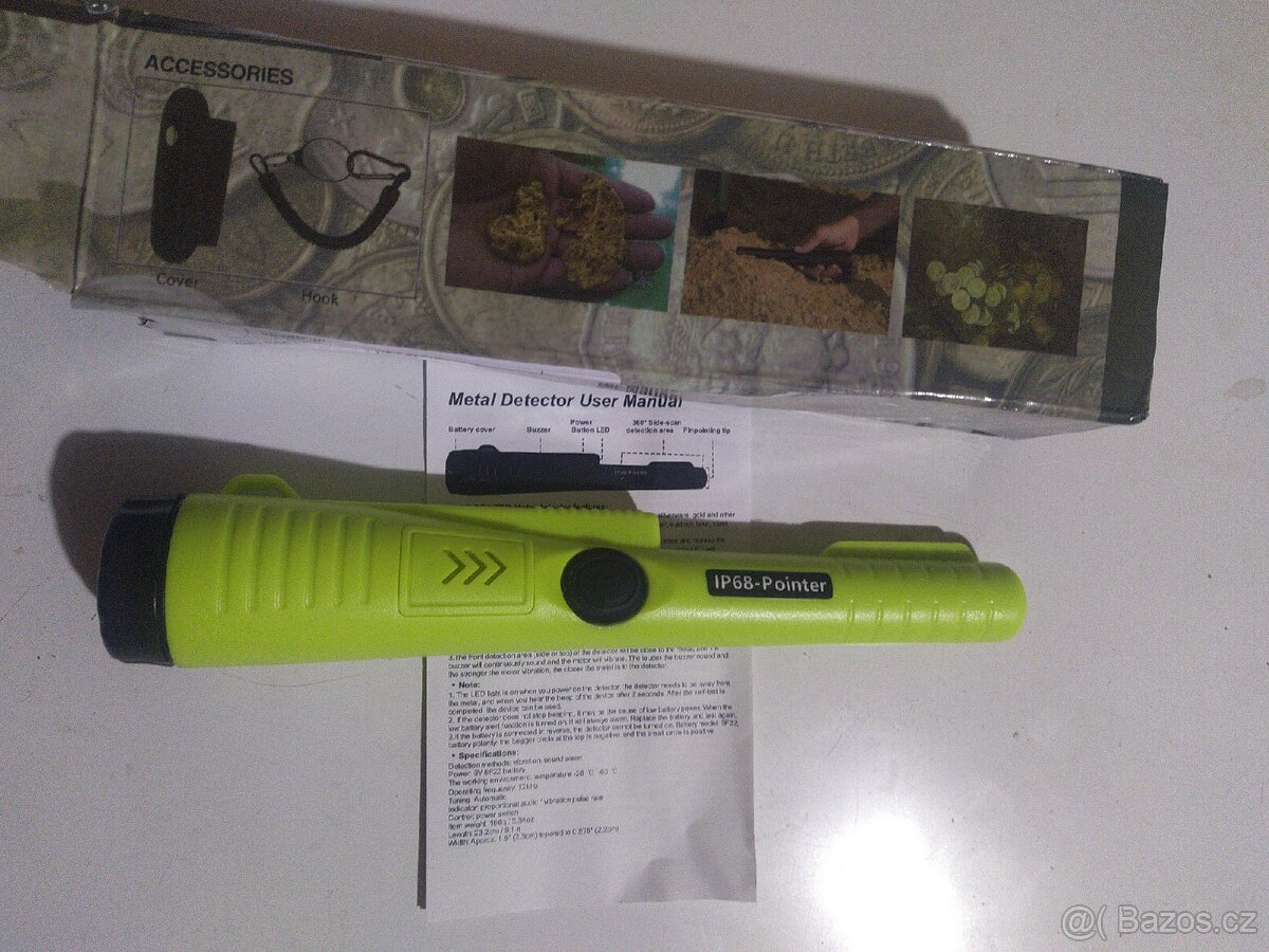 Detektor kovů standart IP68.