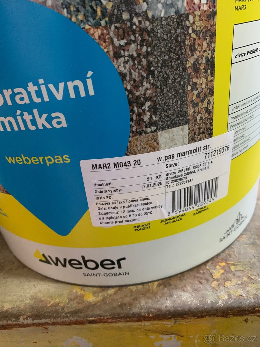 Dekorativní omítka Weber marmolit