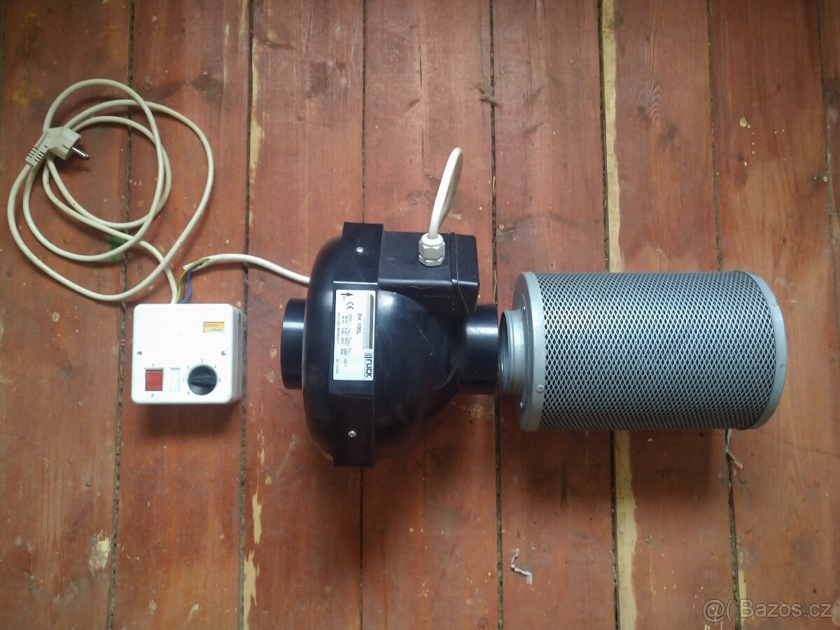 Potrubní ventilátor + filtr