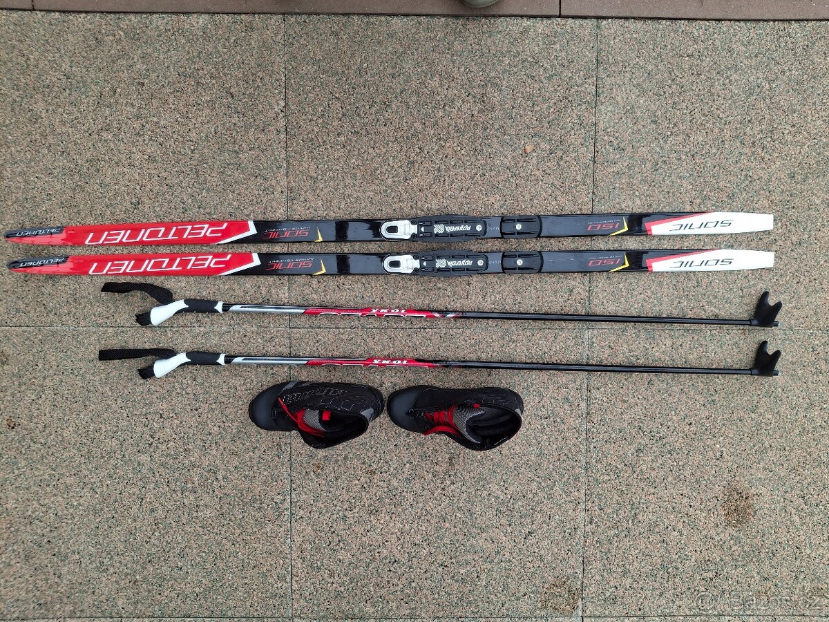 Dětské běžky 150cm, boty 38, hůlky 125cm - set