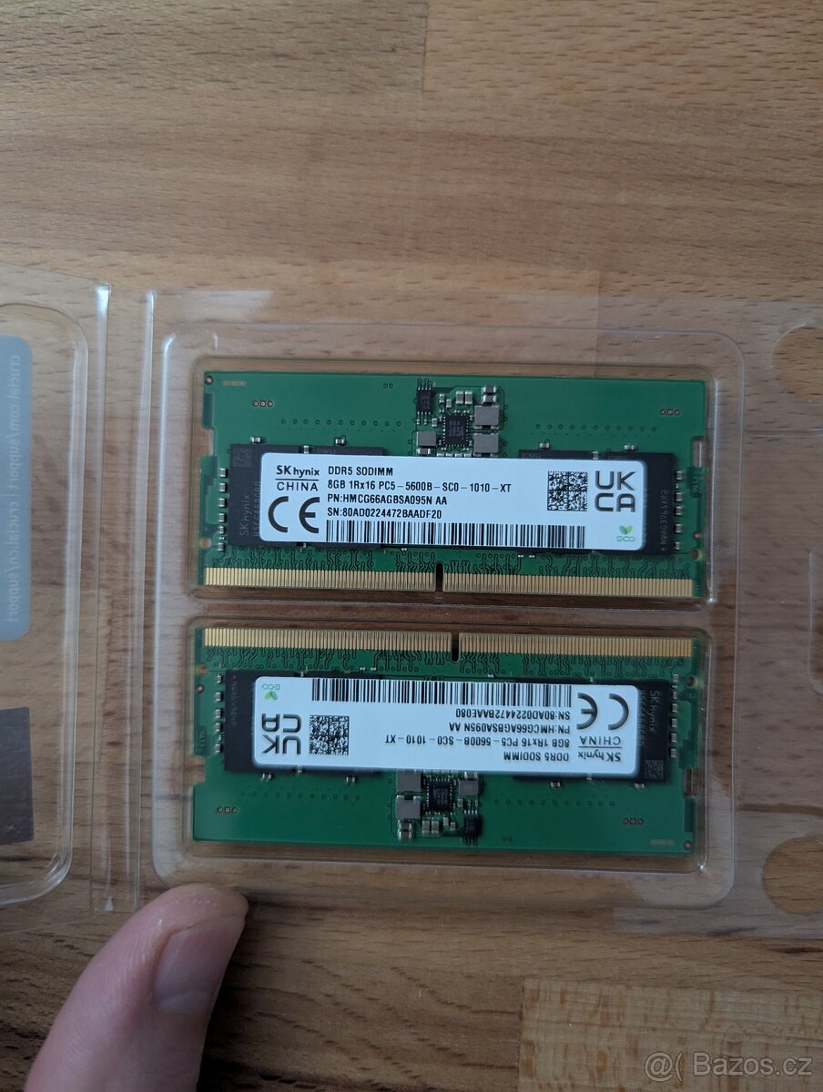 SO-DIMM 16 GB (2x8) 5600 Mhz DDR5 RAM paměti do NTB
